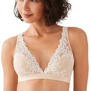 NWT Wacoal Women's Embrace Lace Wire Free Convertible Bra, Sand/Ivory, 40
852191